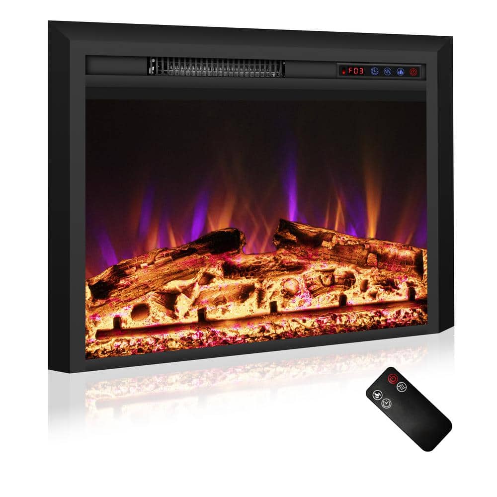 25 in. Electric Fireplace Insert with Remote Control, Adjustable LED Flame 