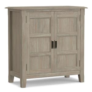 Burlington Solid Wood 30 in. Wide Transitional Low Storage Cabinet in Distressed Grey