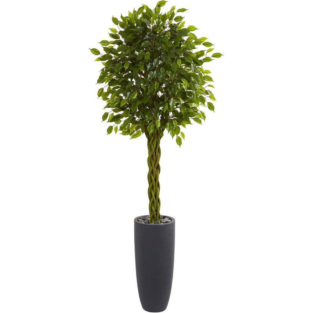 6.5 ft. Artificial Ficus Tree in Planter for Indoor/Outdoor