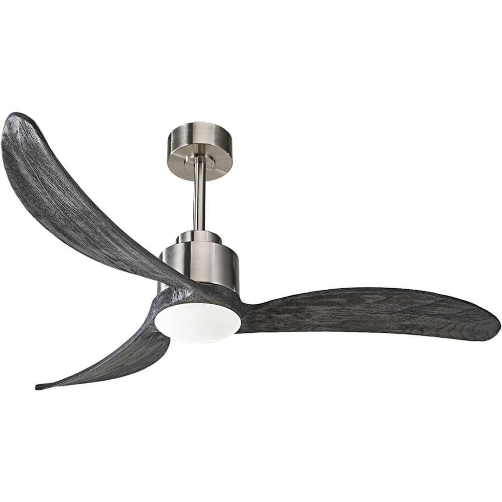 52 in. Nickel Metal Housing and Solid Wood Blades Downrod Mount Ceiling Fan with Lights and Remote Control, DC Motor price history on PriceWatchPro