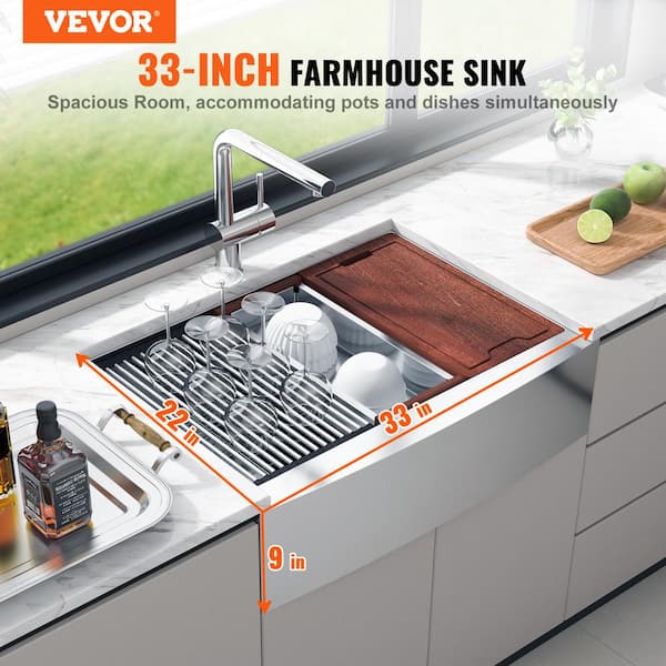 Vevor Farmhouse Kitchen Sink 304