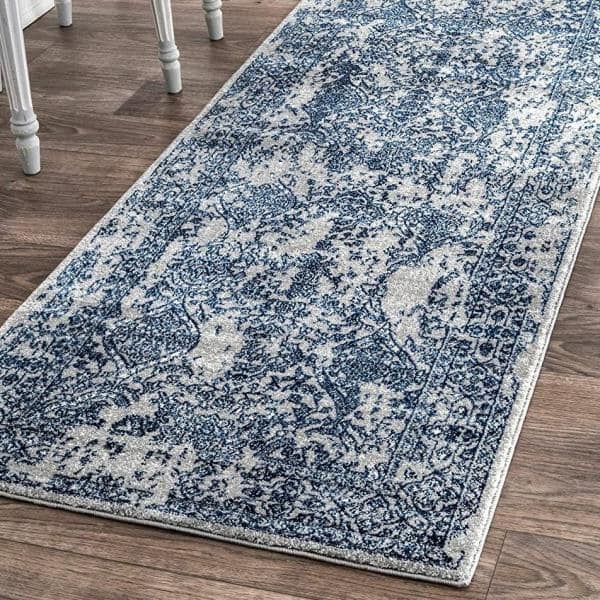 Odell Distressed Persian Light Blue 3 ft. x 6 ft. Runner Rug