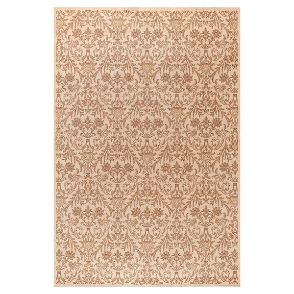 Concord Global Trading Jewel Damask Ivory 4 ft. x 6 ft. Area Rug
