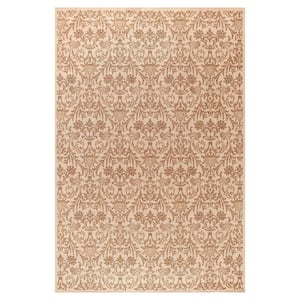 Jewel Collection Damask Ivory Rectangle Indoor 9 ft. 3 in. x 12 ft. 6 in. Area Rug
