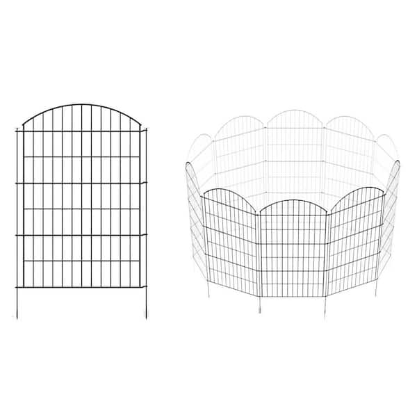 40 Inch Metal Garden Fence No Dig Rustproof Animal Barrier Fencing for Dogs Rabbits Yard Patio 5 Panels 11.6 ft.