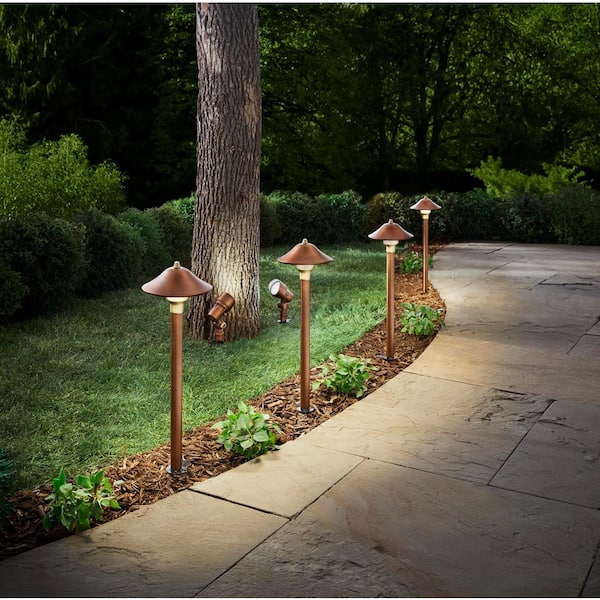 300 Lumen Low Voltage Brass LED Waterproof Outdoor Landscape Path Light and Spot Light Kit (6-Pack)