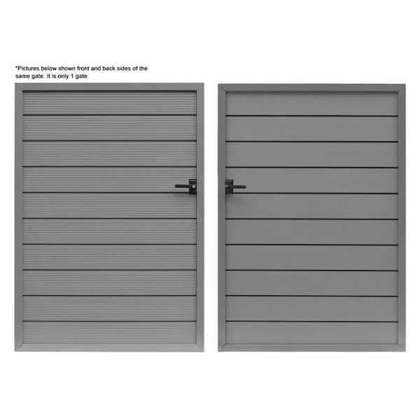 3-2/3 ft. x 5-1/6 ft. Gray Assembly Required WPC Composite Fence Gate Kit with Keyed Lock (Gate Post not Included)