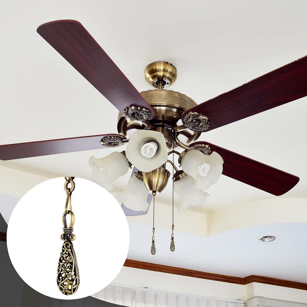Vintage Hollow Fan Pull Chains 13 in. Ceiling Fan Pull Chains with Connector 4-Pack for Light Decoration Bronze price history on PriceWatchPro