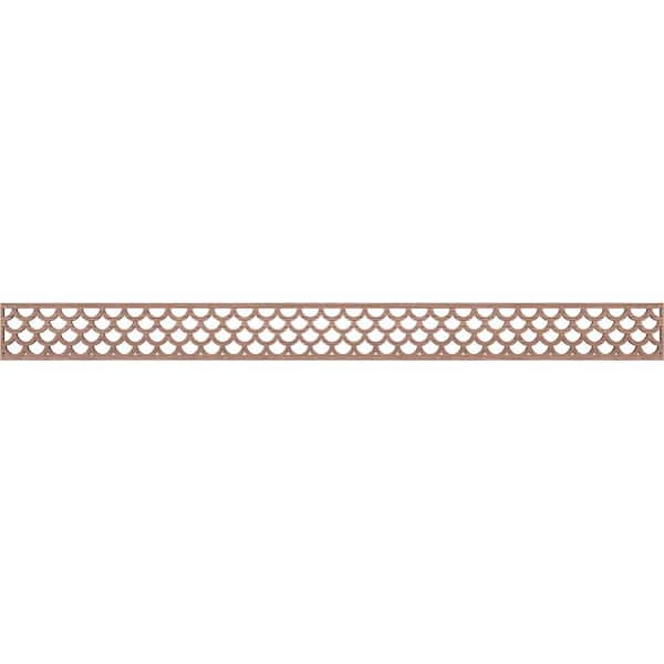 Ekena Millwork Hudson Fretwork 0.25 in. D x 46.375 in. W x 4 in. L Walnut Wood Panel Moulding