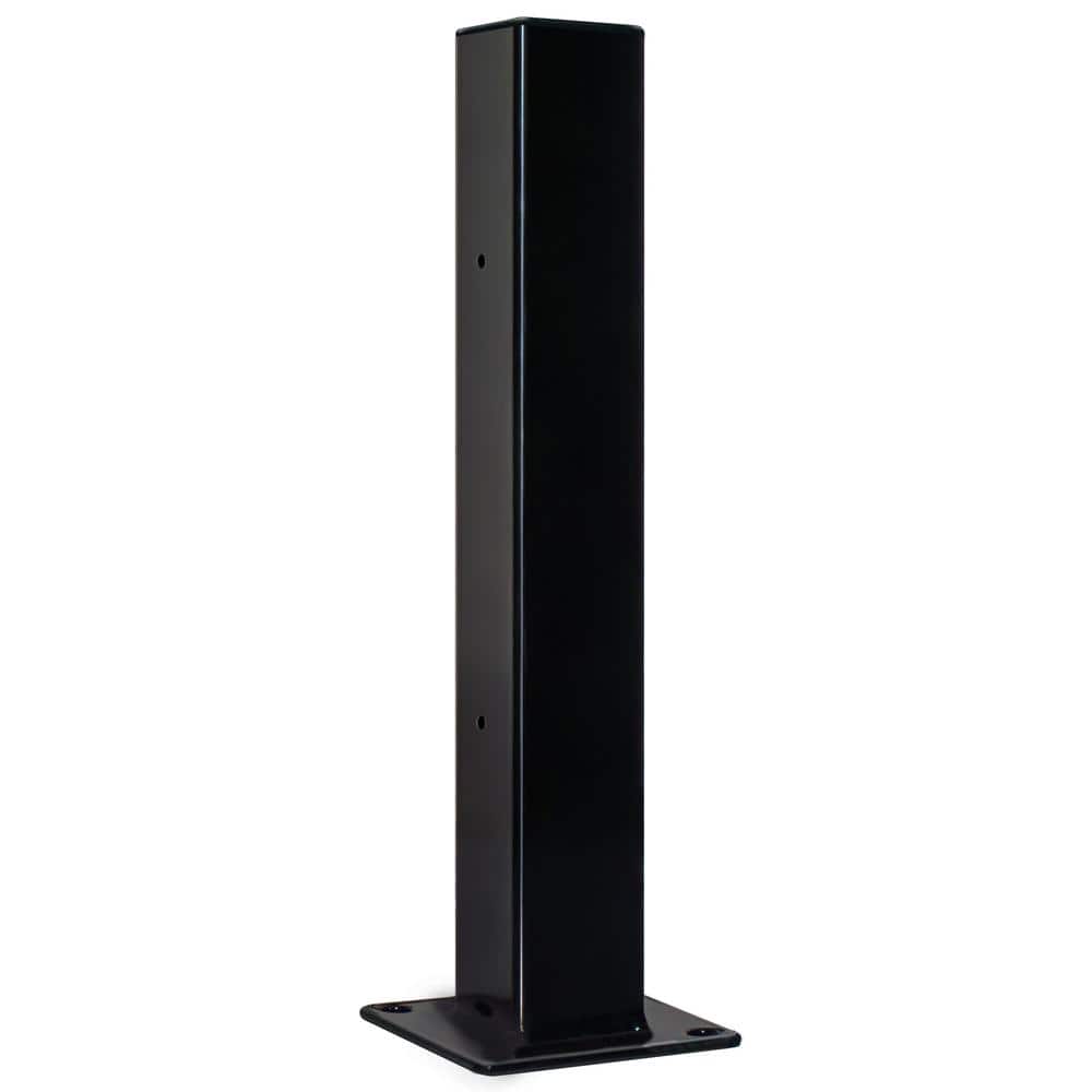 18" Black Galvanized Steel Decorative Screen Panel Post