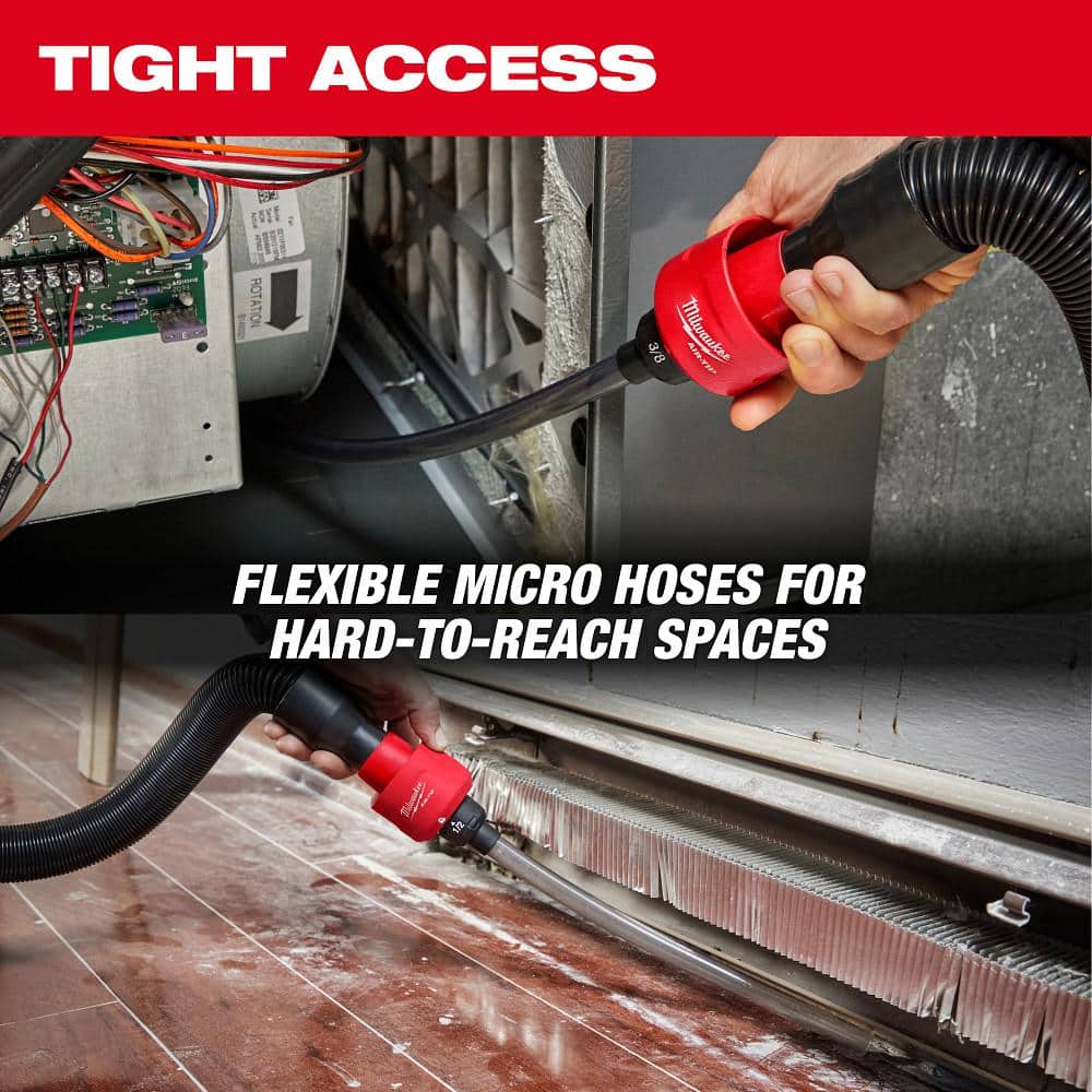 Milwaukee AIR-TIP Long Reach Flexible Micro Hose Set for Wet/Dry Vacuums