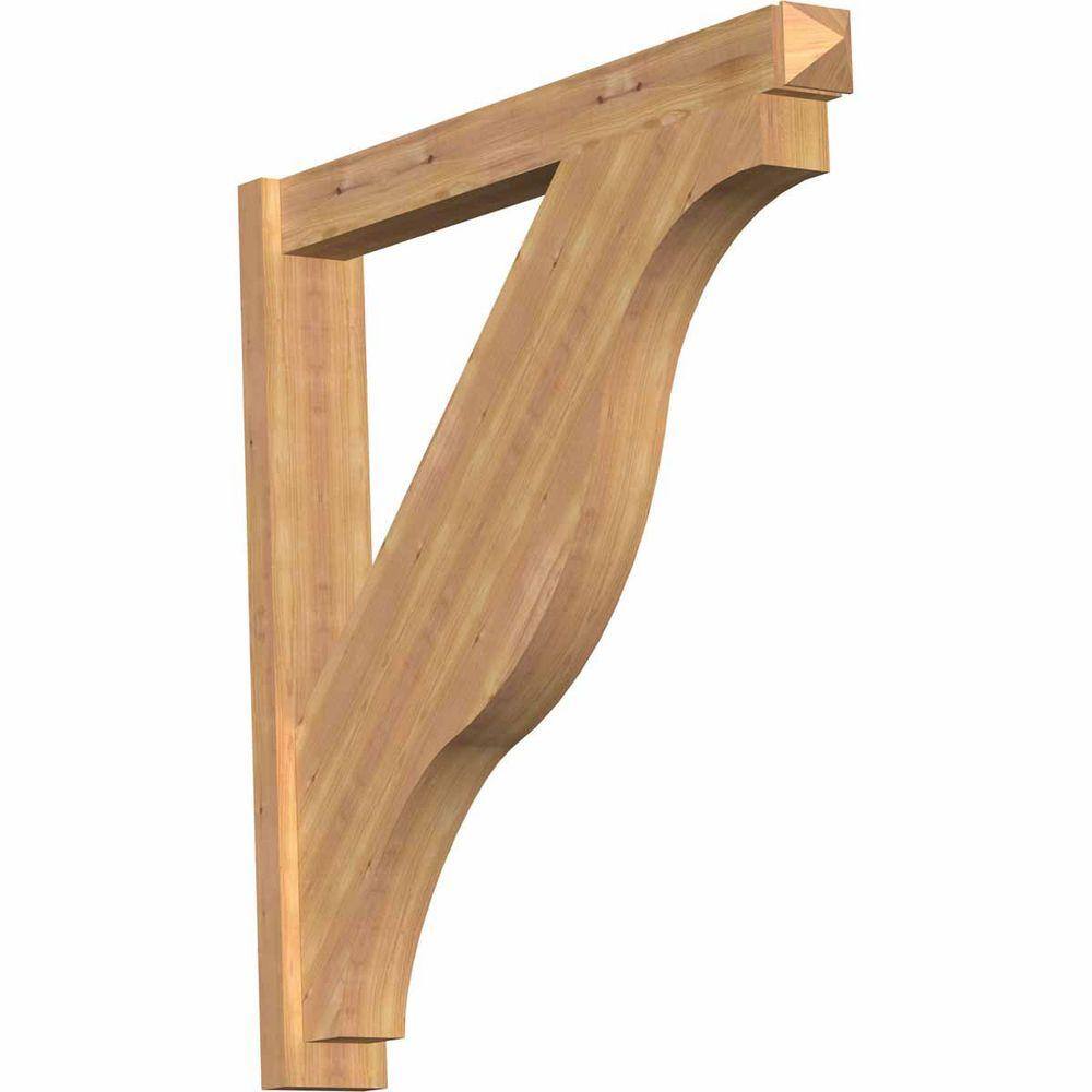 Ekena Millwork 6 In X 42 In X 42 In Fuston Arts And Crafts Smooth Western Red Cedar Outlooker Out06x42x42fst03swr The Home Depot