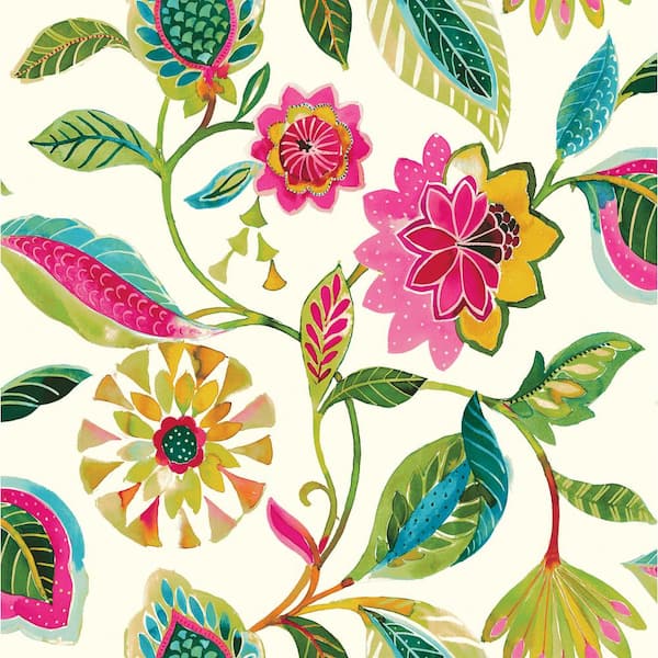 Light of Day Floral Bloom Vinyl Peel and Stick Wallpaper Roll (Covers 30.75 sq. ft.)