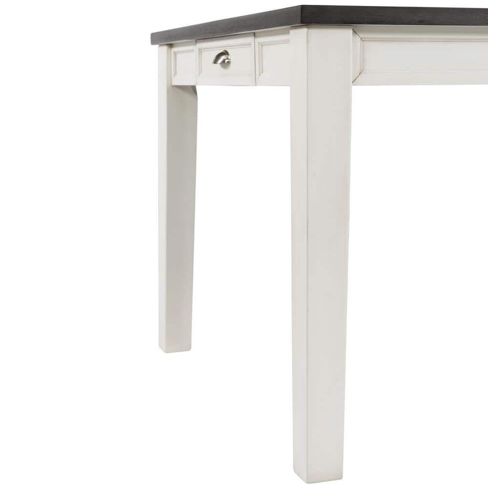 Cottage Charm Two-Tone Extendable Dining Table with Storage