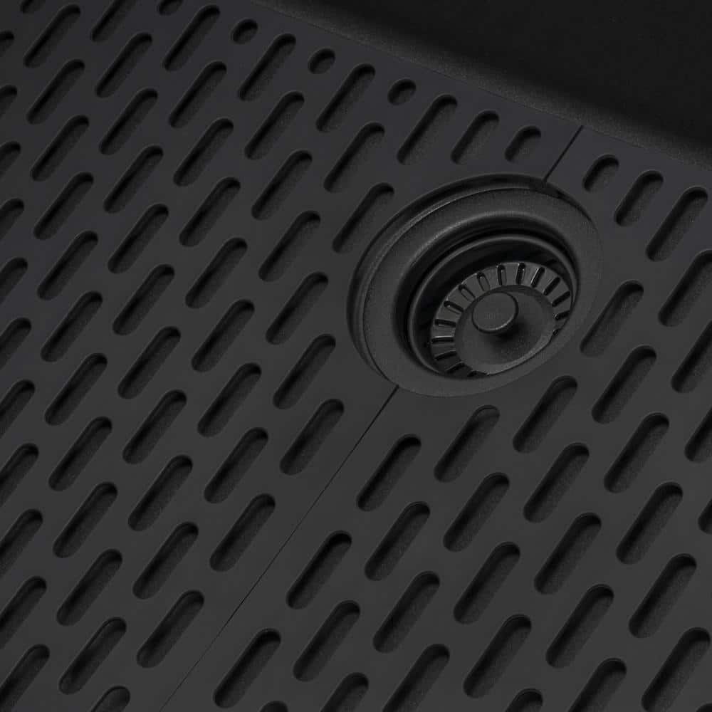Midnight Black Granite Composite Drop-In Kitchen Sink