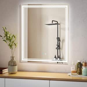30 in. W x 36 in. H Rectangular Frameless Anti-Fog Touch Control Wall Mounted LED Light Bathroom Vanity Mirror in Silver