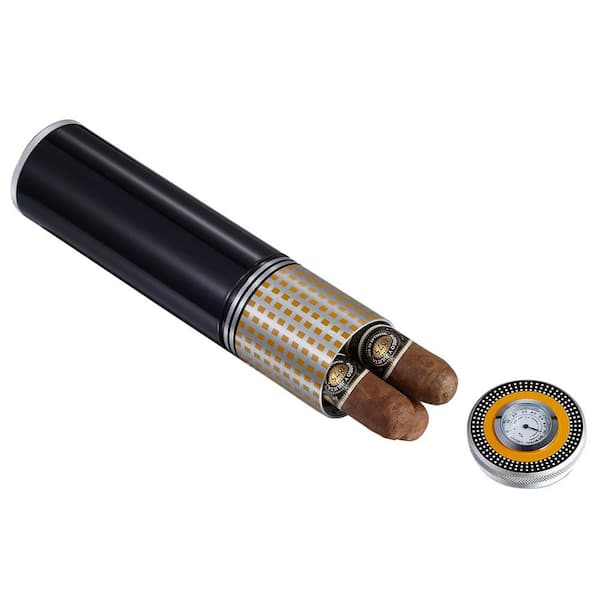 Visol Hamish 3-Cigar Travel Cigar Case, Black