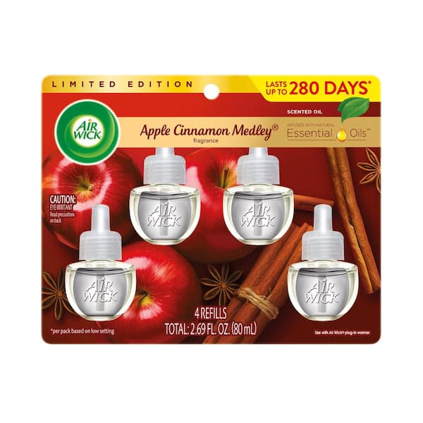 0.67 oz. Apple Cinnamon Medley Scented Oil Plug-In Automatic Air Freshener Refill (4-Refills)