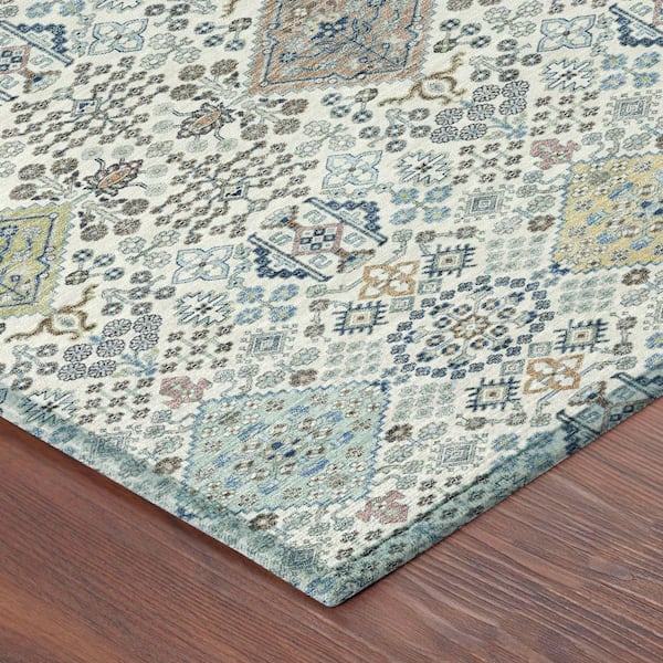 Chantille Machine Washable Indoor/Outdoor Abstract ACN2440 Ivory 9 ft. x 12 ft. Area Rug