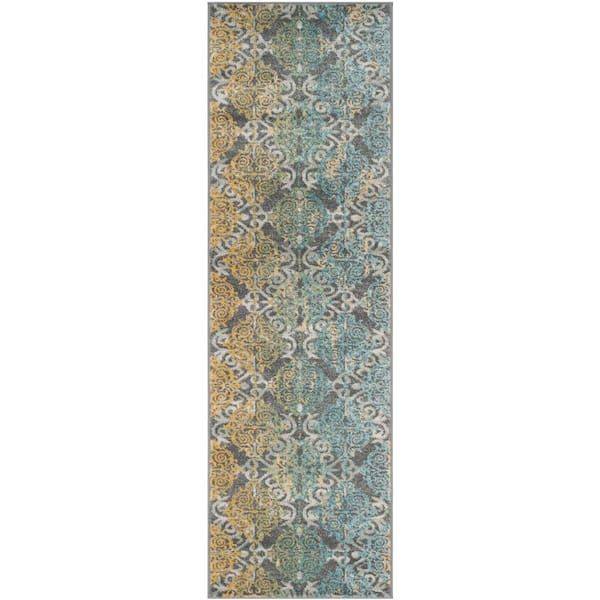 SAFAVIEH Evoke Gray/Ivory 2 ft. x 5 ft. Geometric Runner Rug