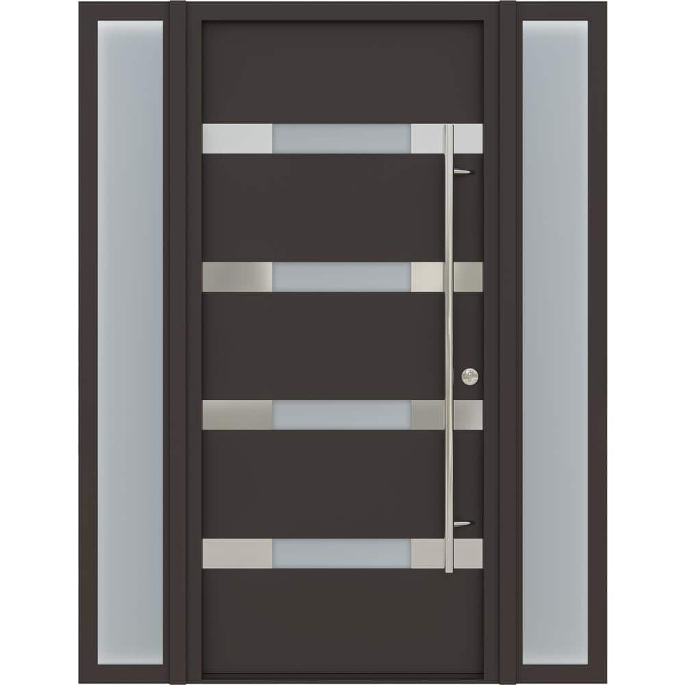 Belldinni AURA 61 In. W. X 82 In. Left-Hand Frosted Glass Brown/White ...