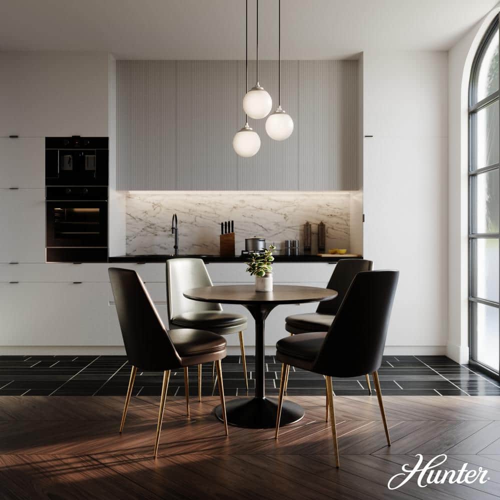 Hepburn Brushed Nickel 3-Light Globe Pendant with White Glass