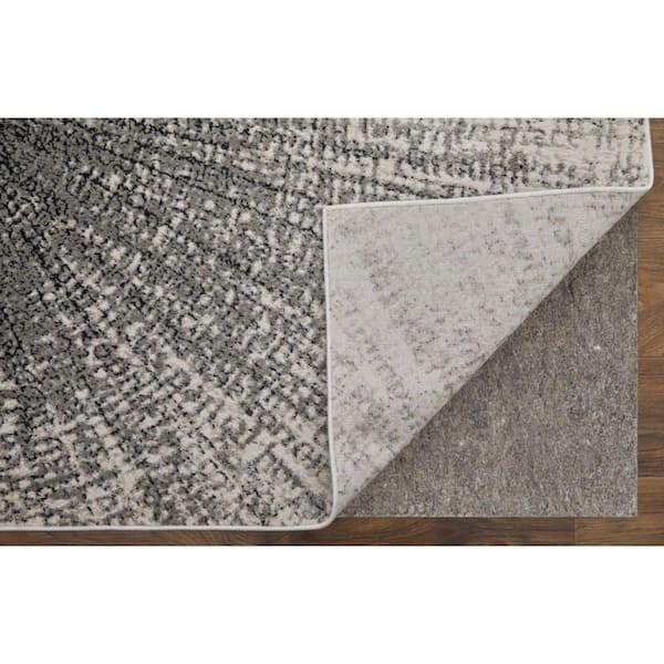 Gray, Ivory Abstract 12 ft. x 18 ft. Area Rug