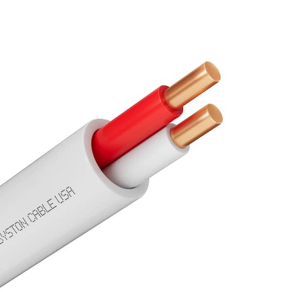 500 ft. 18/2 White Solid Bare Copper CMR/CL3R Thermostat Wire for Indoor/Outdoor