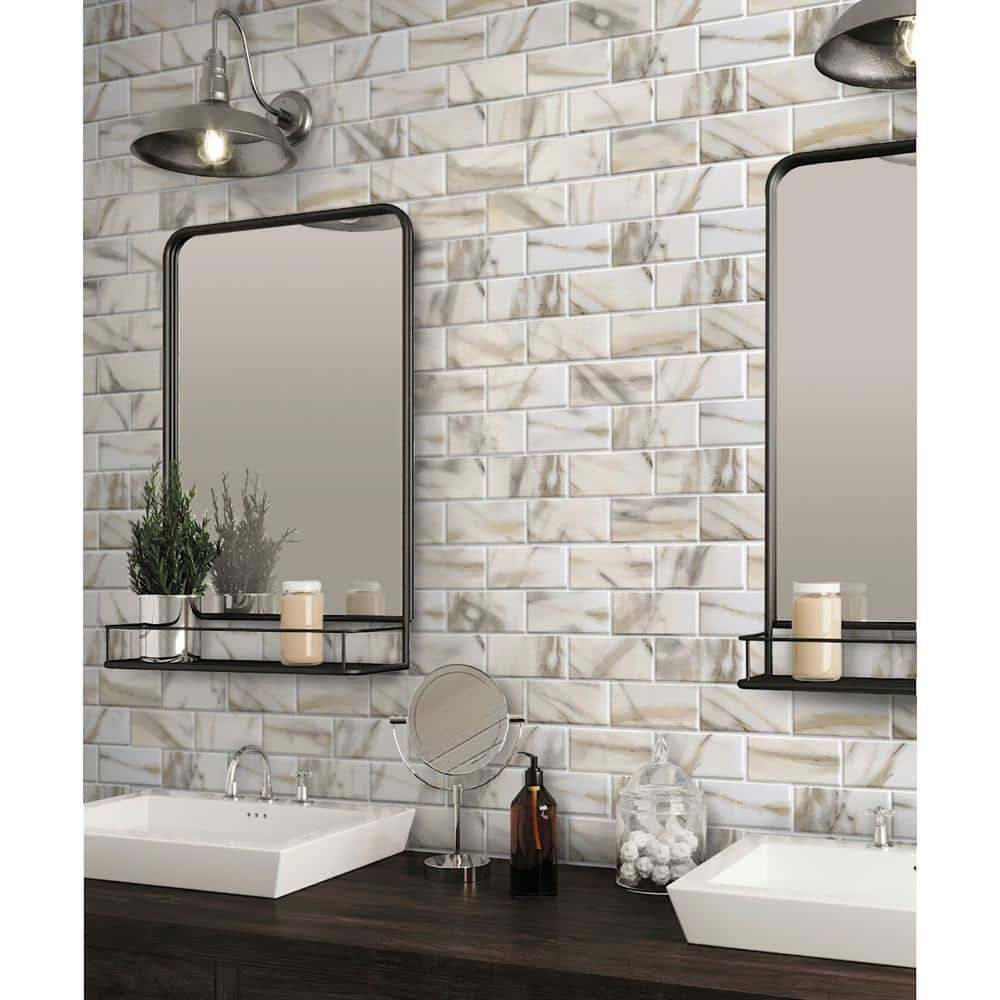 Apollo 11.5" Gray White Matte Recycled Glass Mosaic Tile