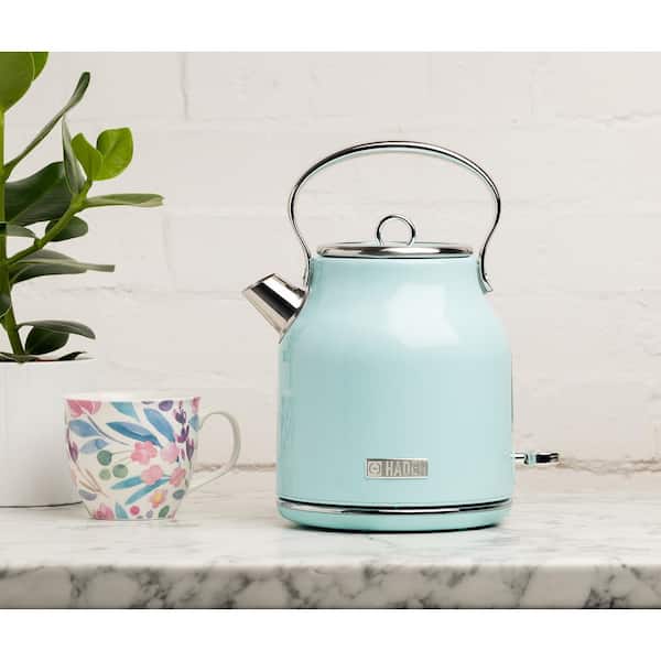 HADEN Heritage 7-Cup Light Blue Turquoise Cordless Stainless Steel Retro  Electric Kettle with Auto Shut-Off 75004 - The Home Depot