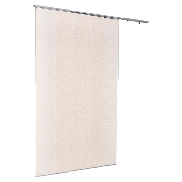 Light Brown Panel Track Blinds, Adjustable Vertical Blinds for Doors, Divider, Extends 45.8-86 in. W, Trims to 96 in. H