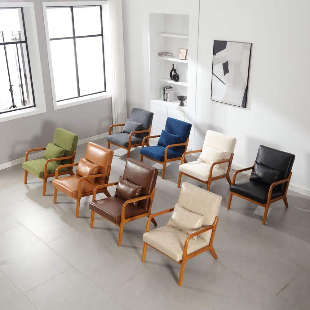 Beige Velvet Armchair Modern Solid Wood Comfy Lounge Accent Beige Velvet Armchair Modern Solid Wood Comfy Lounge Accent