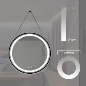 24 in. W x 24 in. H Round LED Framed Hangable Wall Mount Bathroom Vanity Mirror, High Lumen/Waterproof/Anti-fog