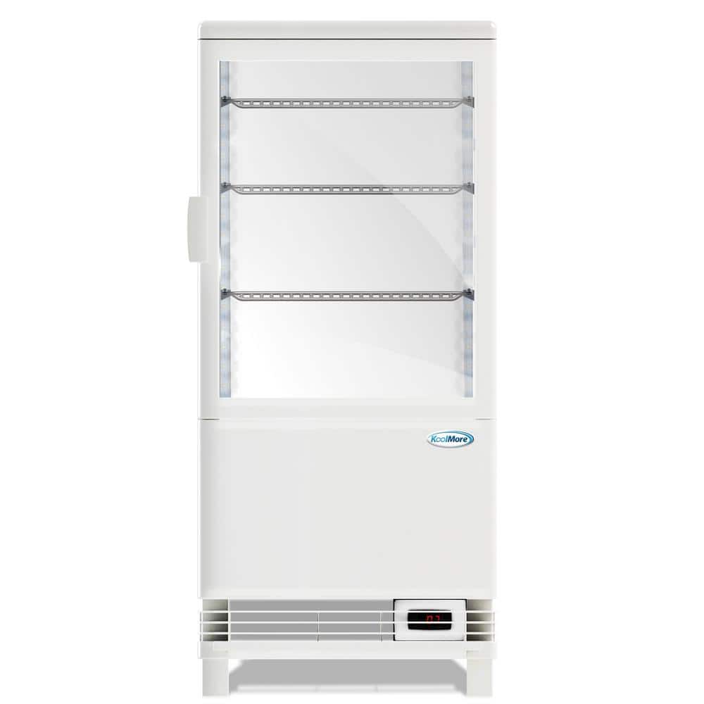 16 in. W 3 cu. Ft. Countertop Commercial Refrigerator Glass Display Beverage Cooler in White