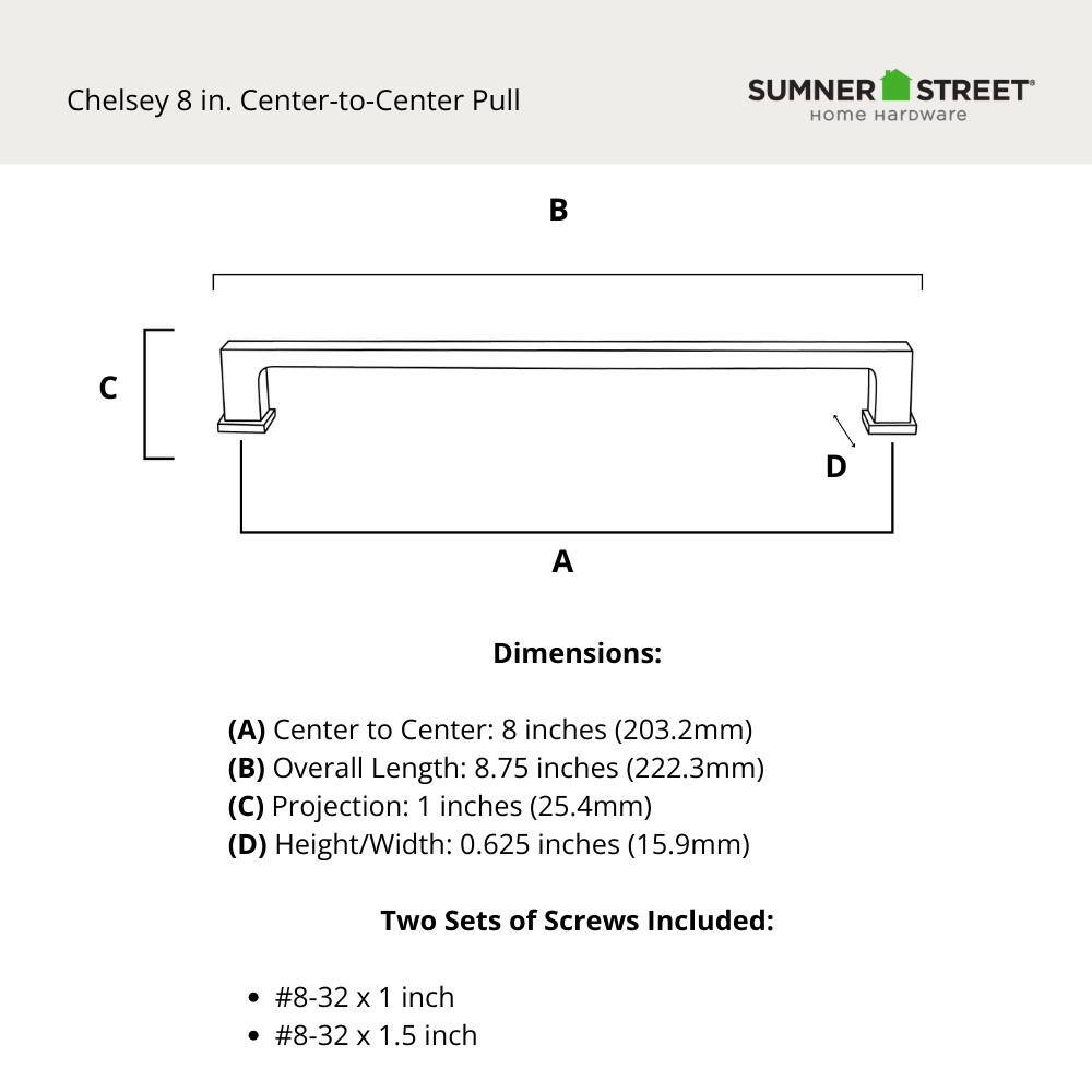 Chelsey 8-inch Polished Nickel Rectangular Bar Pull