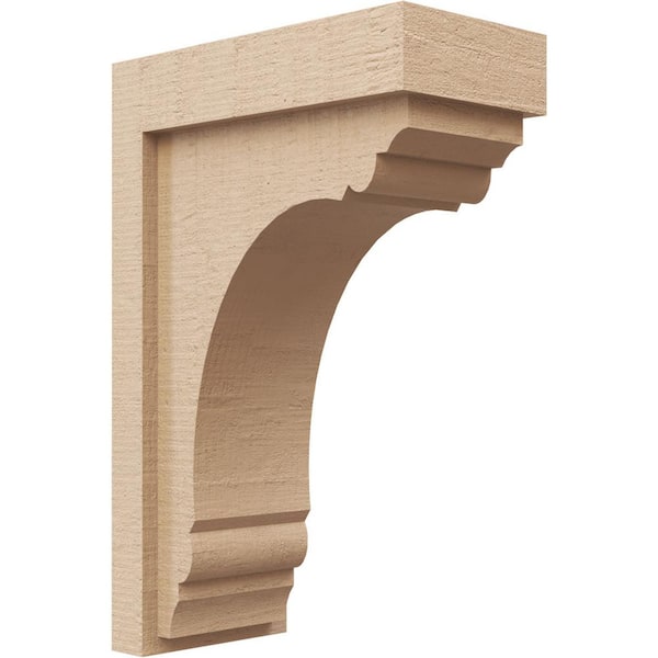 Ekena Millwork 5 in. x 15 in. x 10 in. Classic Warren Rough Cedar Woodgrain TimberThane Corbel, Primed Tan
