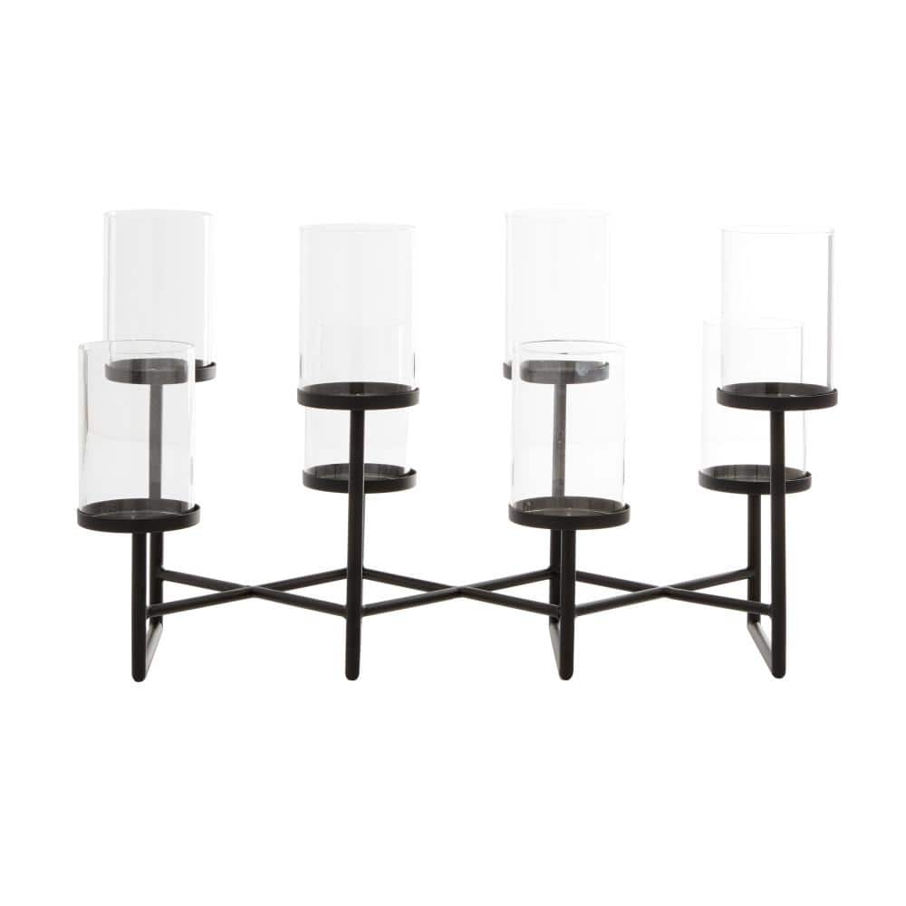Black Metal 8-Holder Modern Candelabra