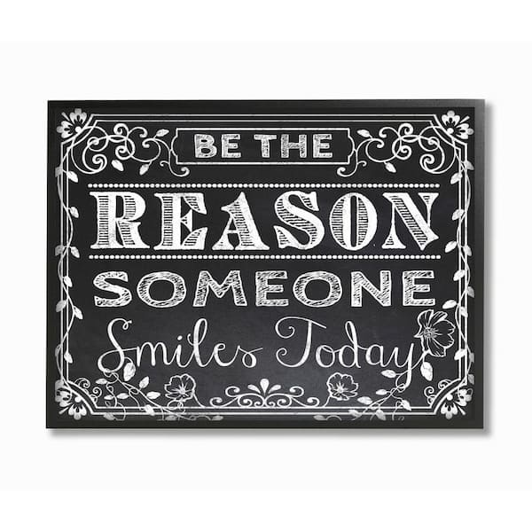 Stupell Industries 24 in. x 30 in. "Black and White Inspirational Word Chalk Drawing" by ALI Chris Framed Wall Art