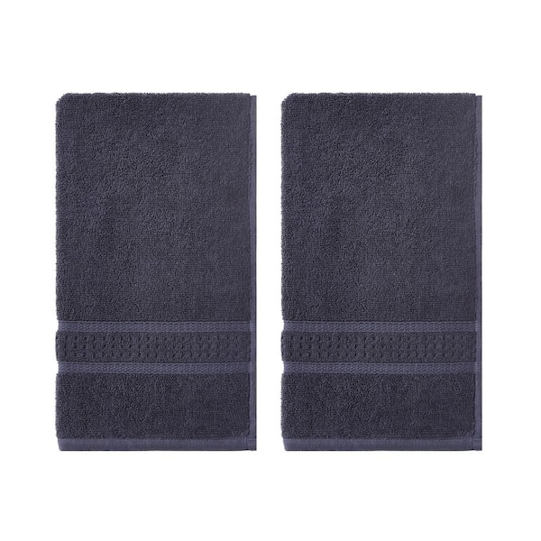 Nautica Oceane 2-Piece Navy Blue Cotton Hand Towel Set
