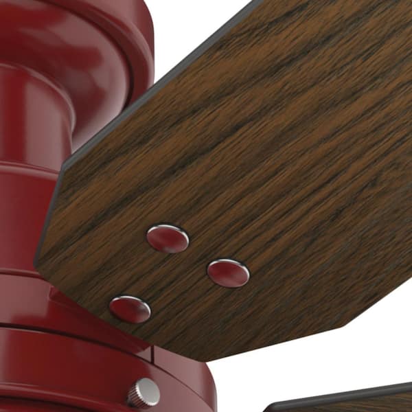Hunter - Mill Valley 52 in. LED Indoor/Outdoor Low Profile Barn Red Ceiling Fan with Light