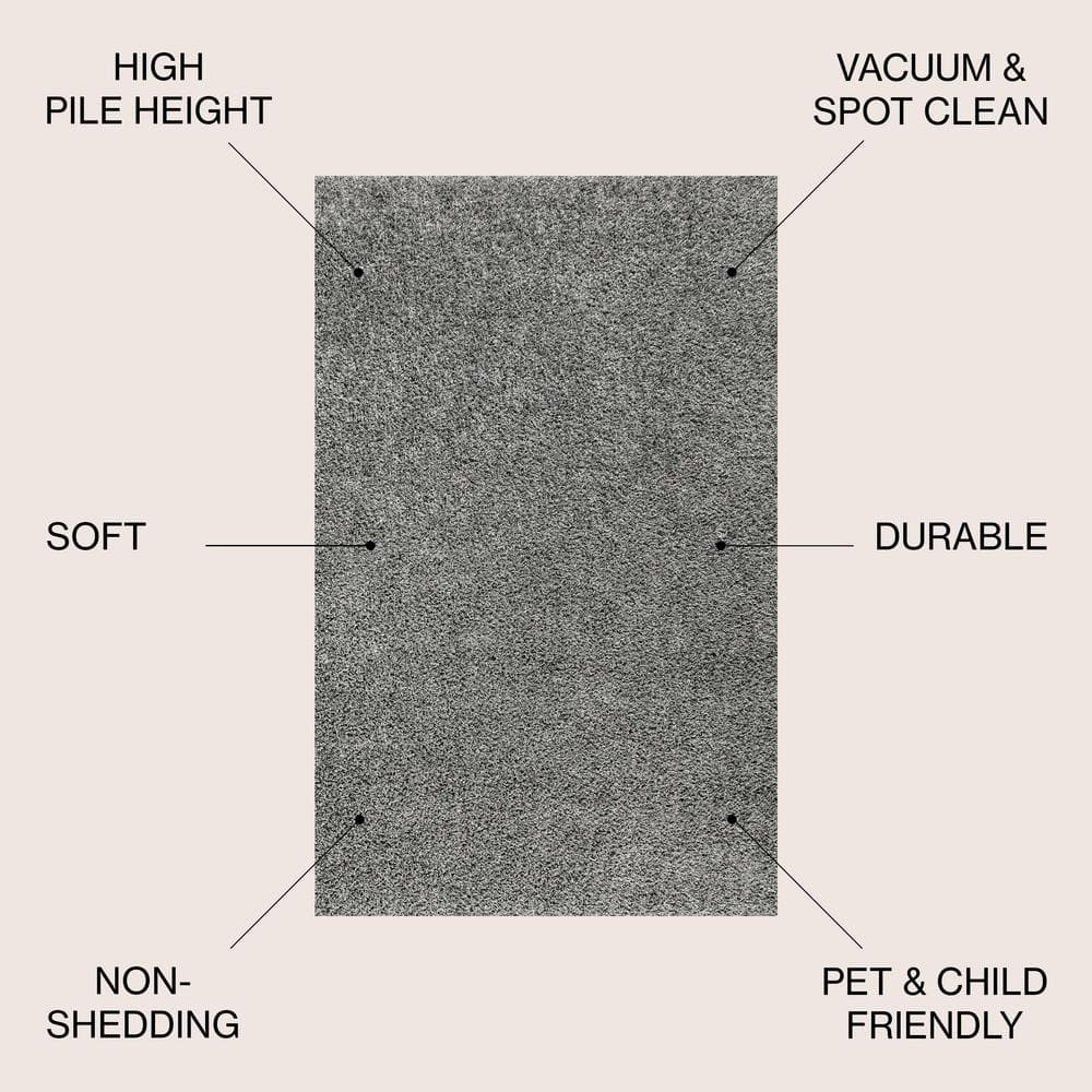 Mercer Charcoal 4' x 6' Reversible Shag Area Rug