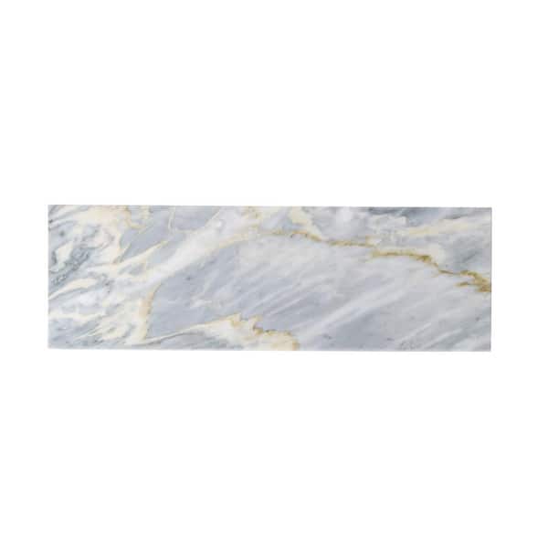 Apollo Tile Dark Gray 4 in. x 12 in. Polished Marble Subway Floor and Wall Tile (5 sq. ft./Case)