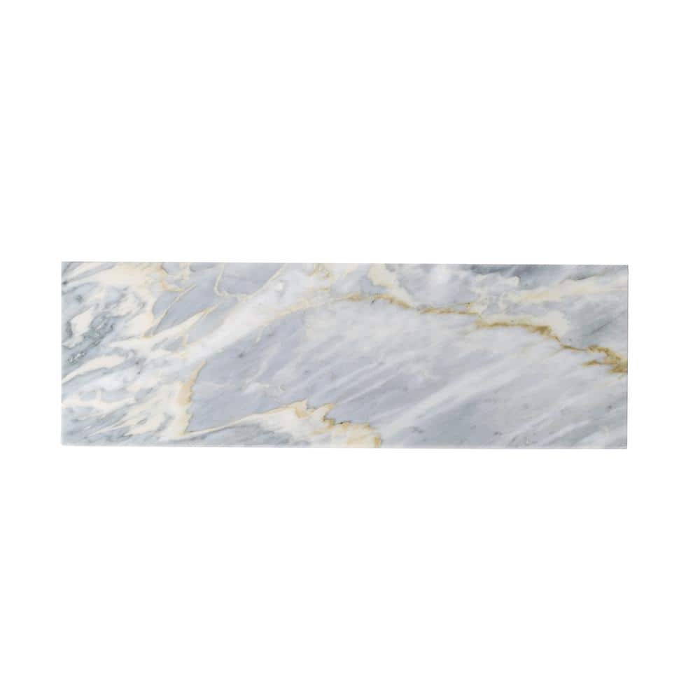 Grandis Dark Gray 4 in x 12 in Polished Calacatta Bluette Marble Subway Floor and Wall Tile (12 Cases 60 sq. ft./Pallet) price history on PriceWatchPro