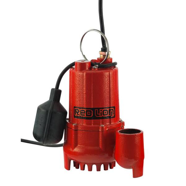 Red Lion 1/2 HP 4300 GPH Single Speed Cast Iron Sump Pump with Tethered Float Switch
