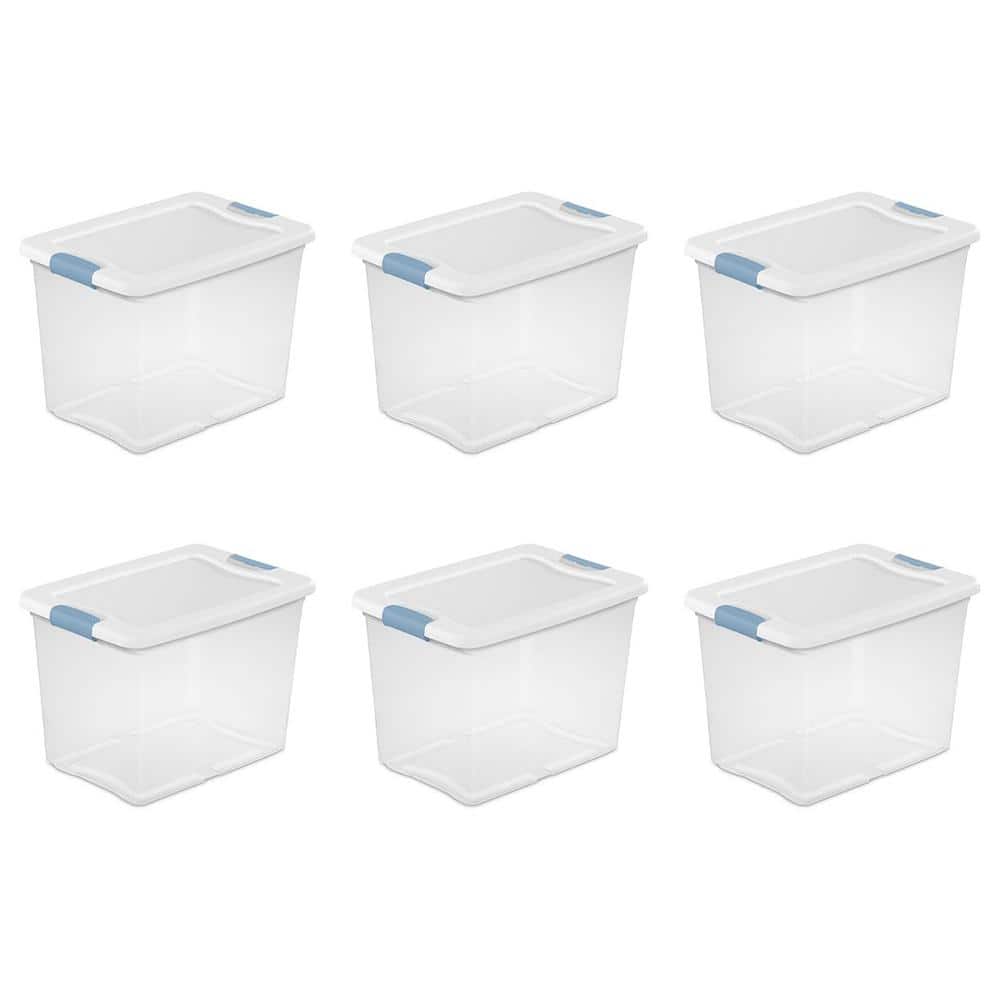 6 Pack Clear Plastic in with Latch Lid