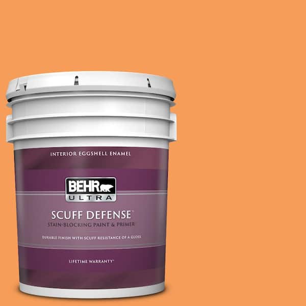 BEHR ULTRA 5 gal. #P220-6 Bergamot Orange Extra Durable Eggshell Enamel Interior Paint & Primer