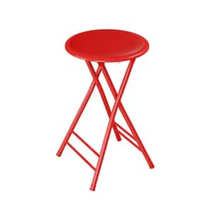 Red Metal Padded Folding Chair