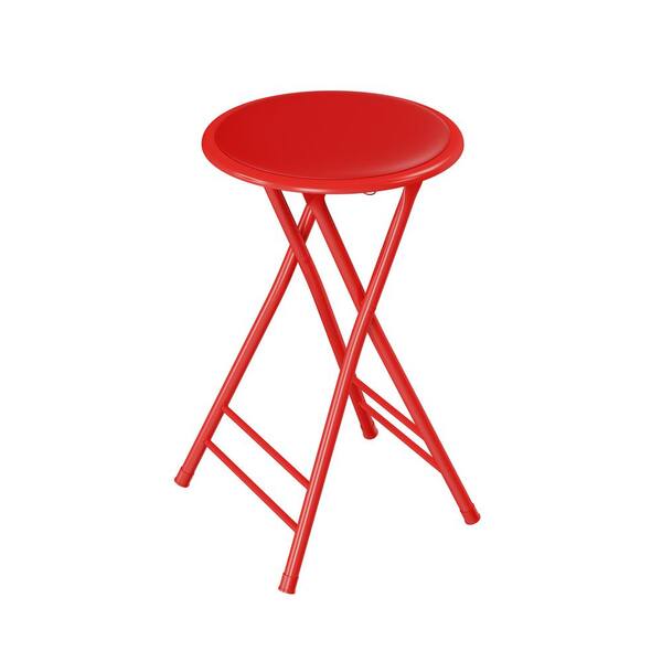 Trademark Home Red Metal Padded Folding Chair