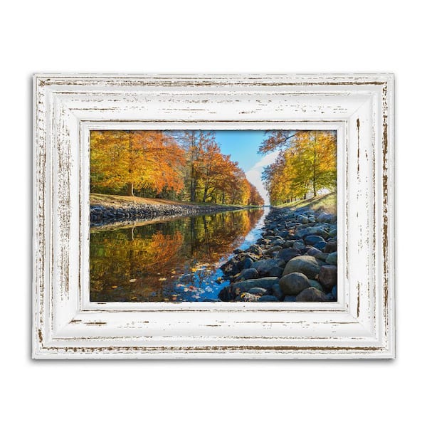Furniture Pipeline 8 in. x 10 in. Classic Edition White 1.5 in. Thick Picture Frame