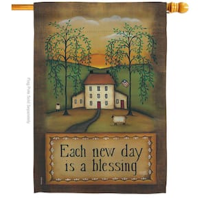 2.3 ft. x 3.3 ft. Each New Day Primitive House Flag 2-Sided Country Living Decorative Vertical Flags